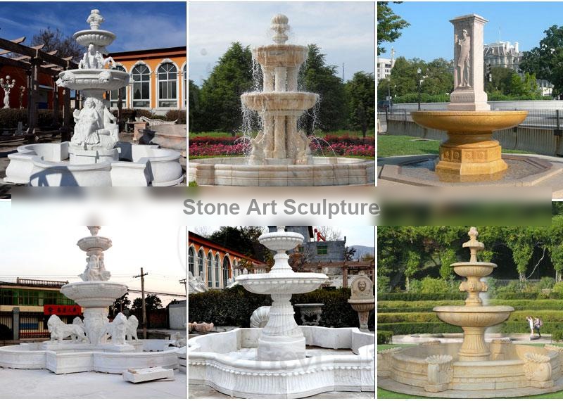 Nice Price Outdoor Home Decoration Stone Fountain Statue for Sale MOKK-556 detail image