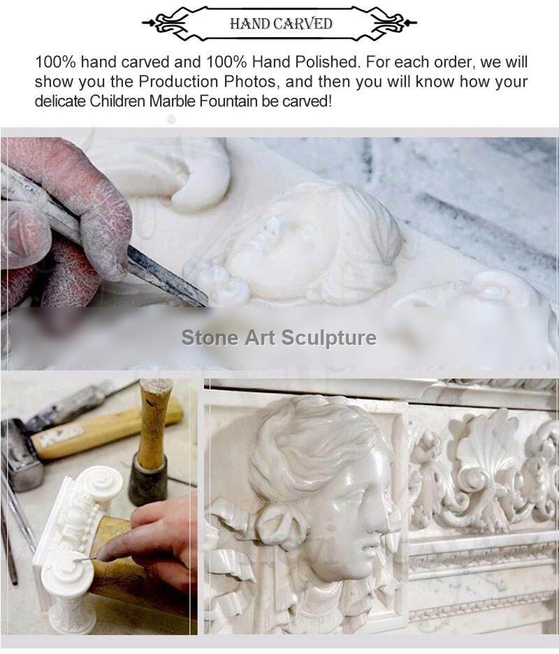 Pair of Marble Stone Flower Pots with Figure on Sale MOKK-56 detail image