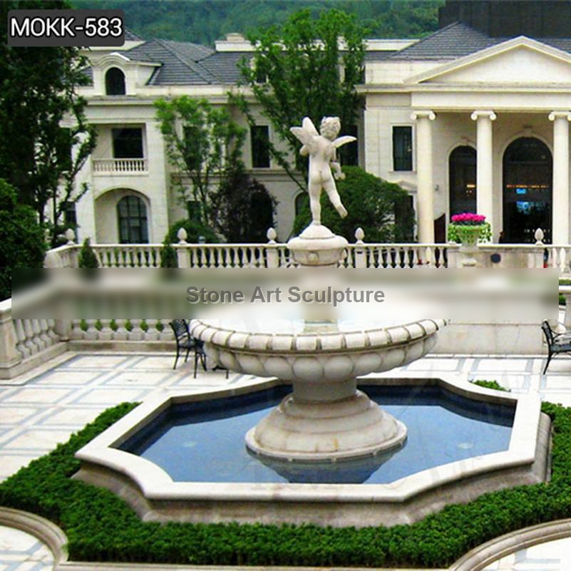 Large Outdoor Marble Fountains with Baby Statue Wholesale MOKK-583 detail image