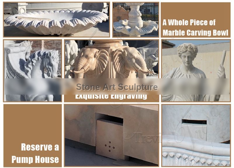 Small Size Beige Marble Stone Fountains Wholesale MOKK-588 detail image