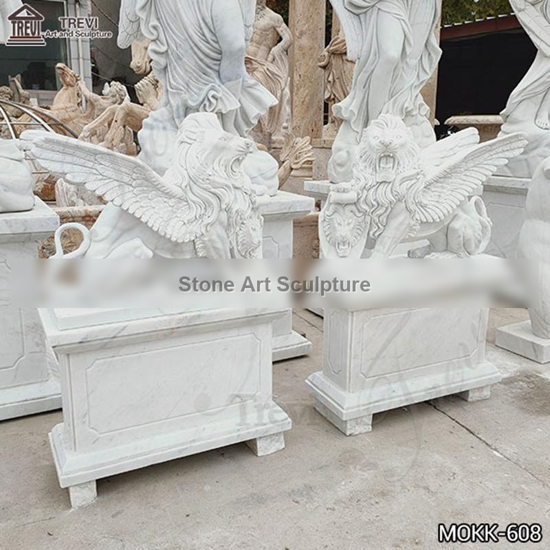 Marble Antique Large Garden Gargoyles Gate Decor for Sale MOKK-608 detail image