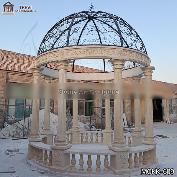 Large Egyptian Beige Marble Column Gazebo for Sale MOKK-609