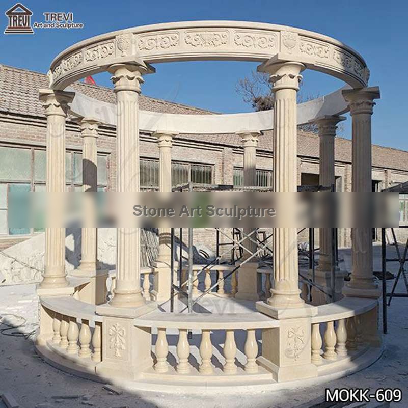 Large Egyptian Beige Marble Column Gazebo for Sale MOKK-609 detail image