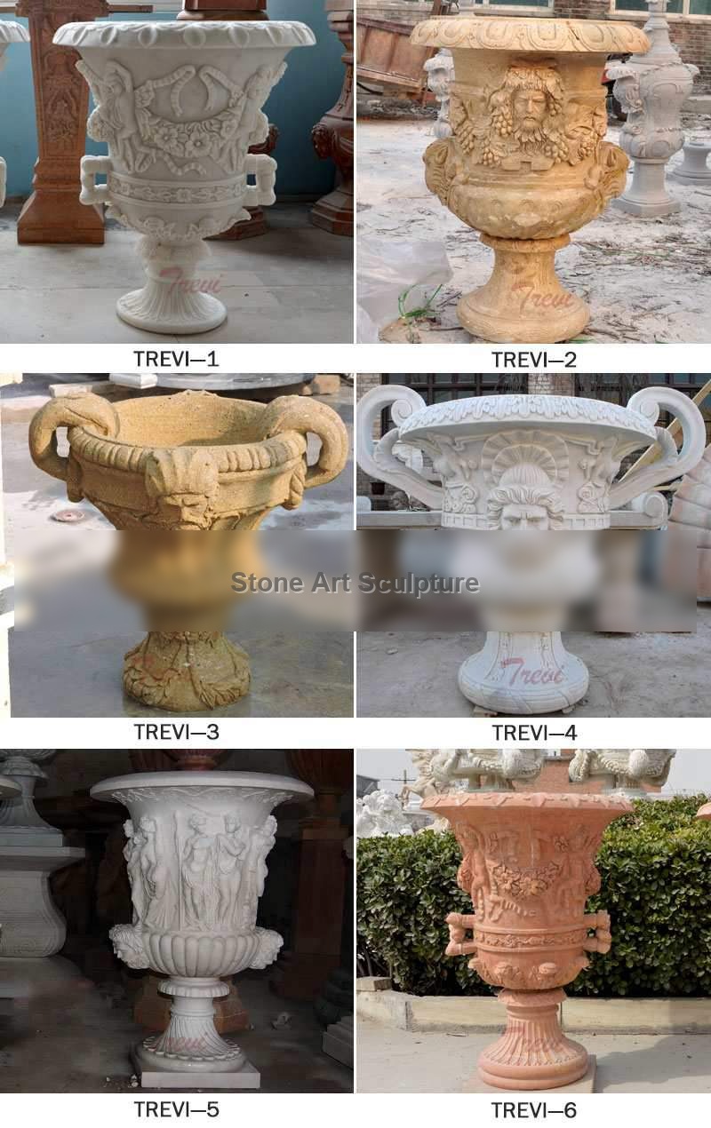 Modern Outdoor Rectangle Beige Marble Plant Pots Supplier MOKK-619 detail image