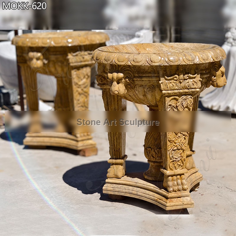 Extra Large Outdoor Beige Marble Planters for Sale MOKK-620