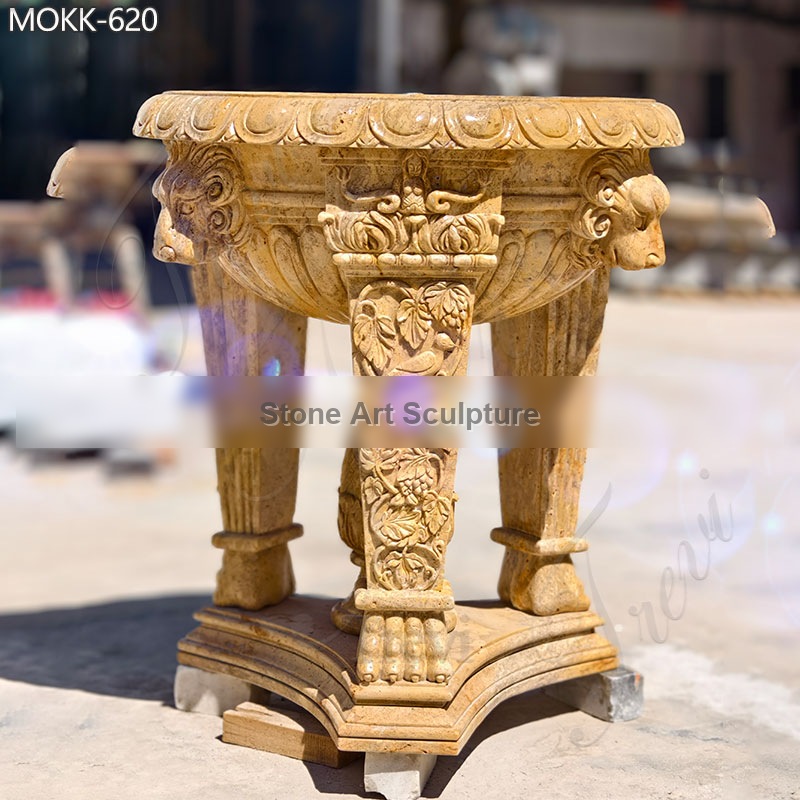 Extra Large Outdoor Beige Marble Planters for Sale MOKK-620 detail image
