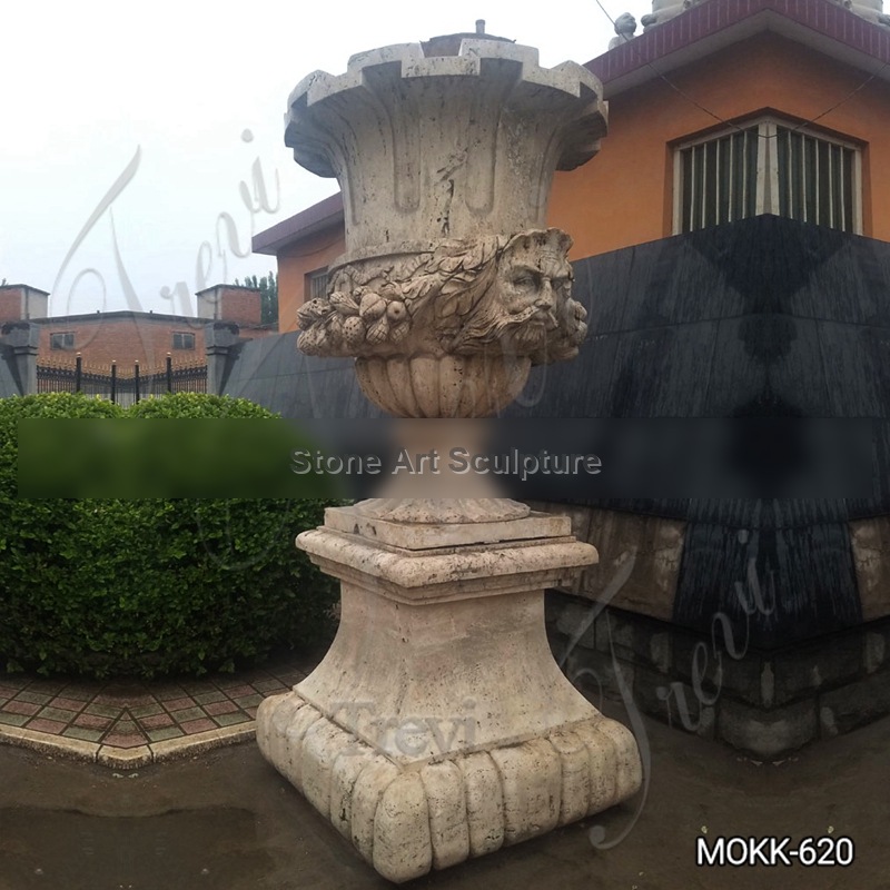 Extra Large Outdoor Beige Marble Planters for Sale MOKK-620 detail image