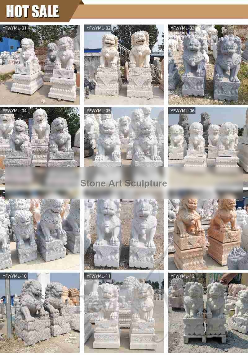 Natural Stone Foo Dog Statue for Outdoor Decor Supplier MOKK-625 detail image
