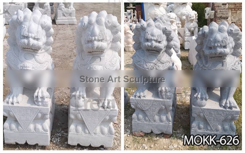 Hand Made Stone Chinese Foo Dog Statue for Front Porch Supplier MOKK-626 detail image