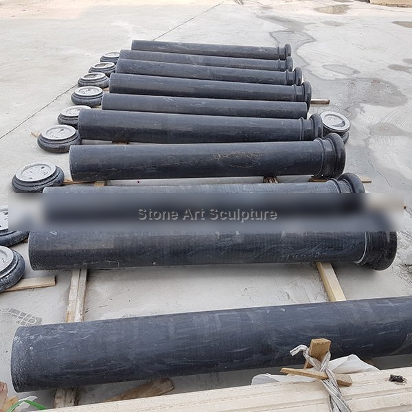 7 Feet Solid Black Marble Column for Sale MOKK-627