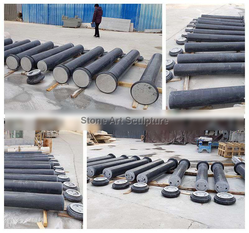 7 Feet Solid Black Marble Column for Sale MOKK-627 detail image