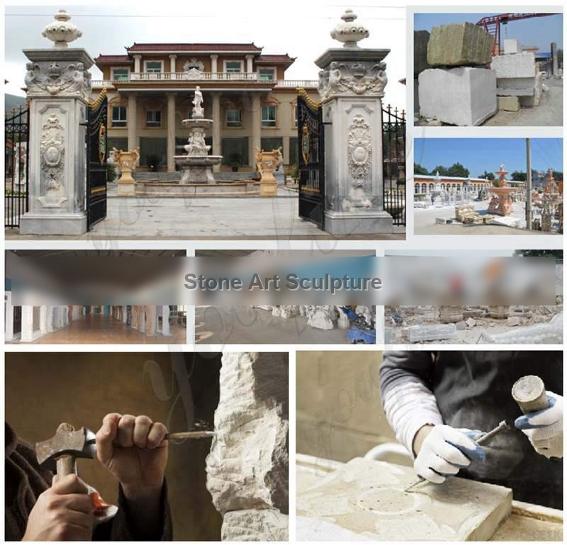 Natural Solid Beige Granite Column Pedestals Factory Supply MOKK-628 detail image
