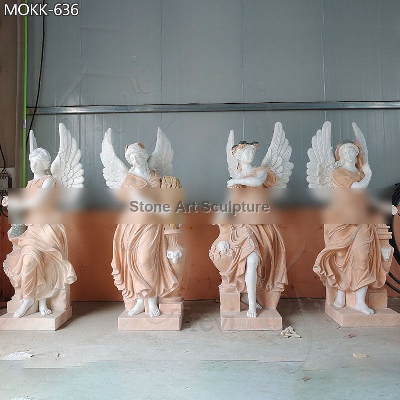Outdoor Garden Marble Winged Four Seasons Statues for Sale MOKK-636