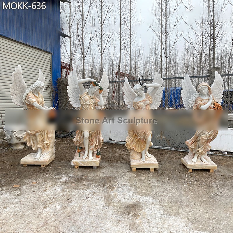 Outdoor Garden Marble Winged Four Seasons Statues for Sale MOKK-636 detail image