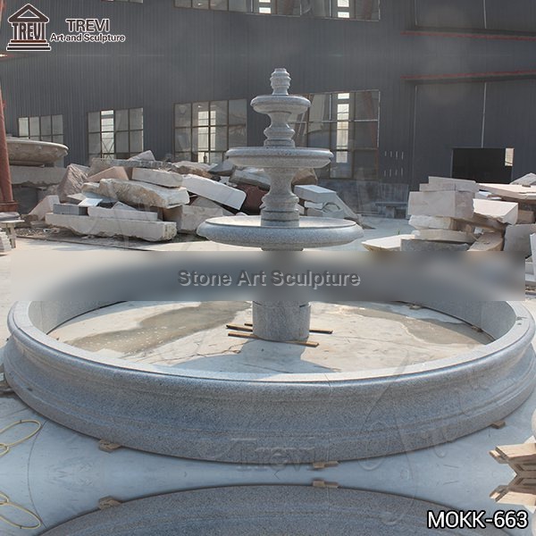 Customized Polished Granite Tiered Fountain Simple Style for Sale MOKK-663
