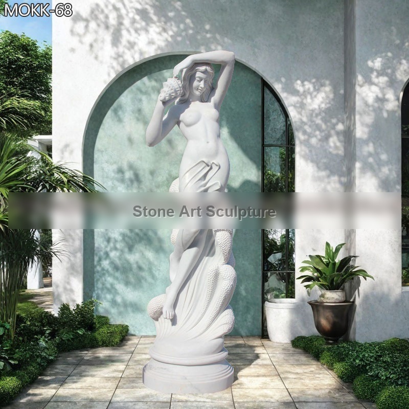 Exquisite Marble Water Nymph Statue for Garden Decor
