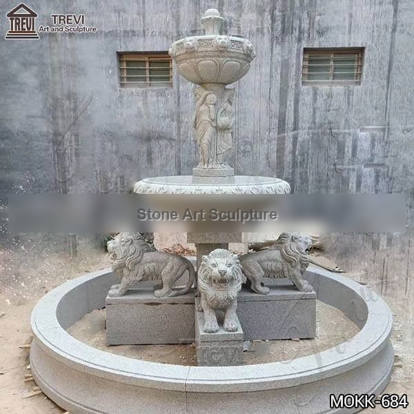 Customized Polished Granite Tiered Fountain Simple Style for Sale MOKK-684