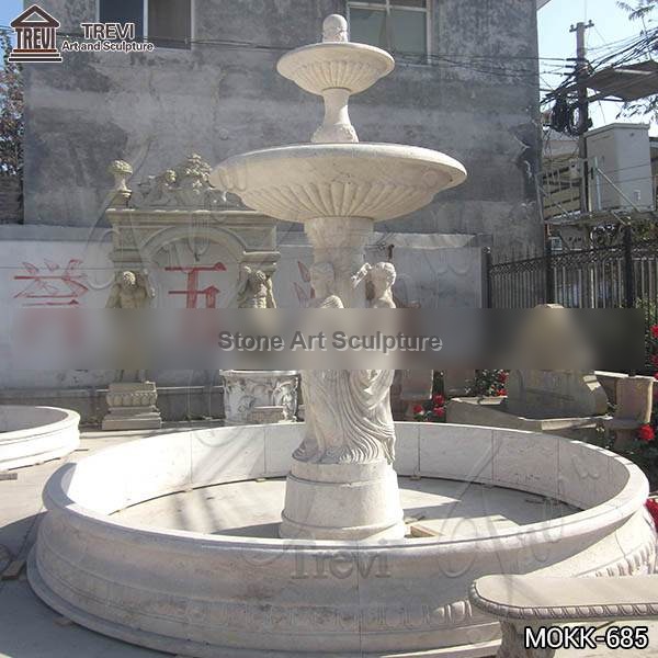 Garden Decoration Outdoor Marble Tiered Woman Water Fountain MOKK-685