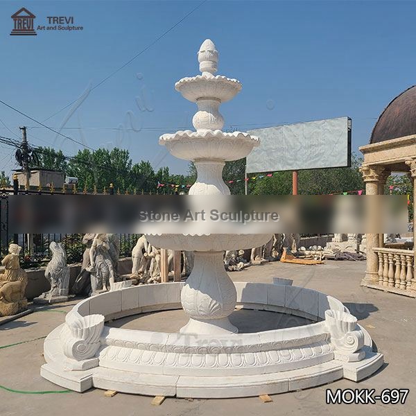 Outdoor Marble Water Lotus Fountain for Backyard Decor Sale MOKK-697
