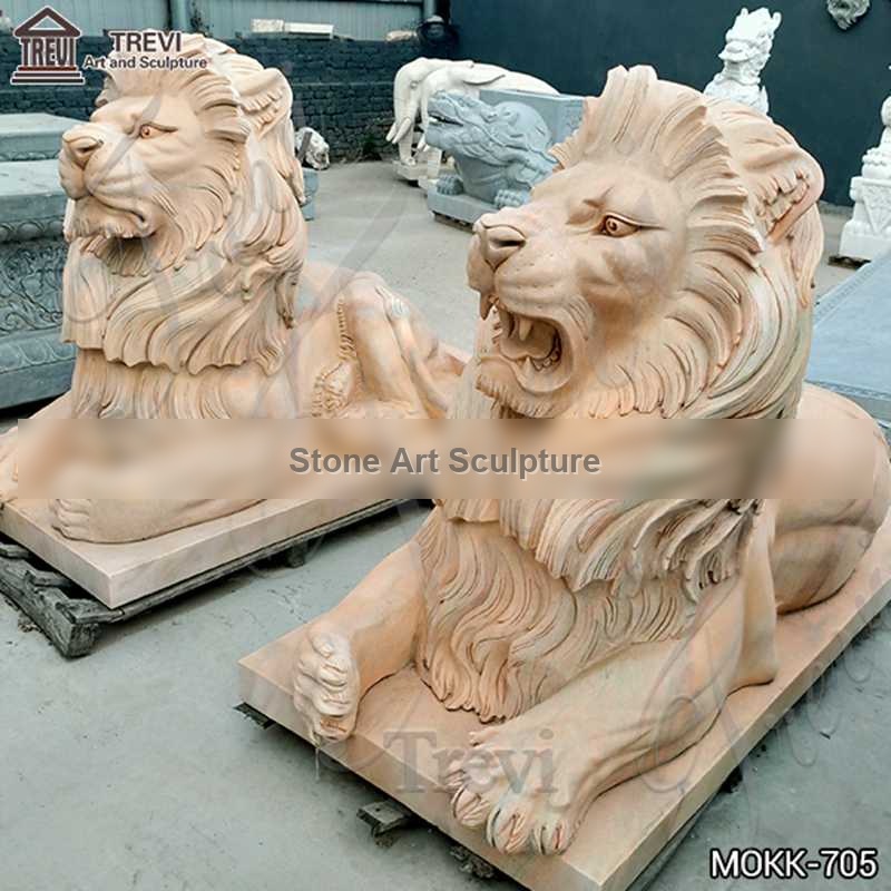 Garden Decoration Outdoor Marble Lion Statue China Supplier MOKK-705 detail image
