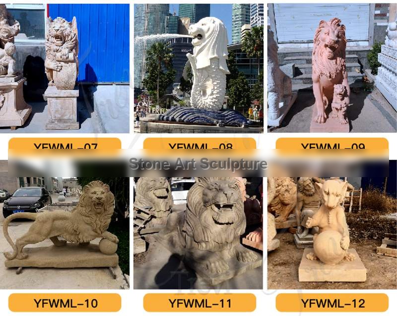 Garden Decoration Outdoor Marble Lion Statue China Supplier MOKK-705 detail image
