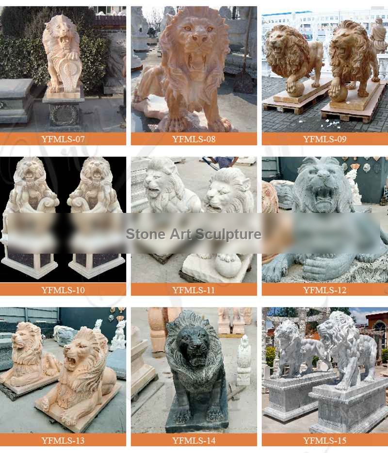 Garden Decoration Outdoor Marble Lion Statue China Supplier MOKK-705 detail image