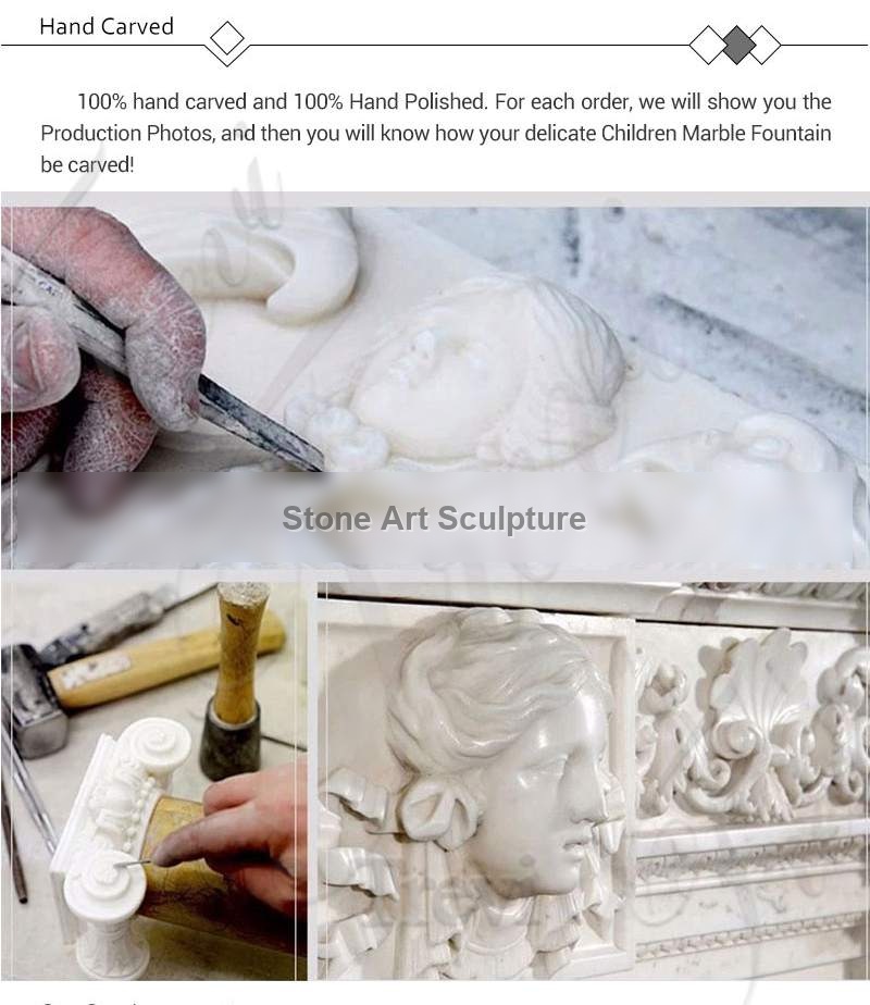 Delicate Garden Decoration Marble Flower Pots with Human for Sale MOKK-711 detail image