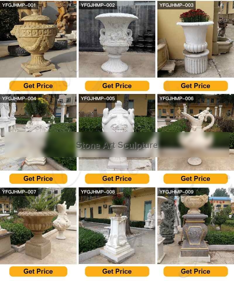 Small Size White Marble Flower Pots Decoration for Sale MOKK-721 detail image
