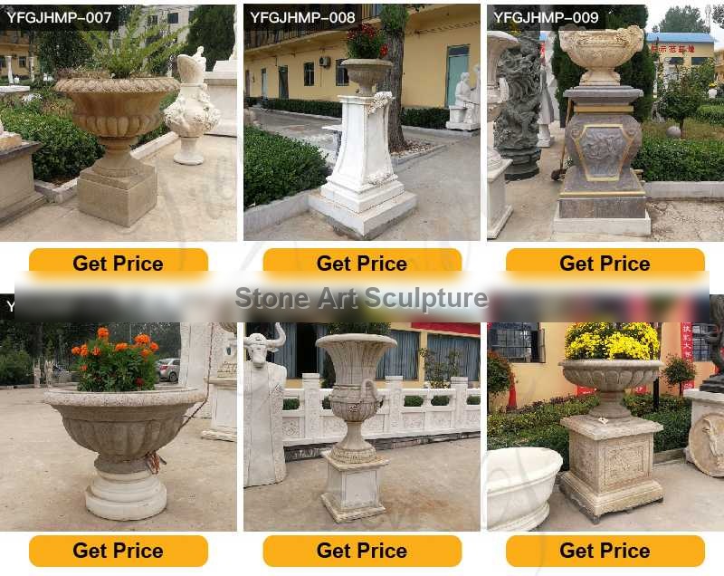 Luxury Style White Marble Flower Pots Floral Decoration for Sale MOKK-722 detail image