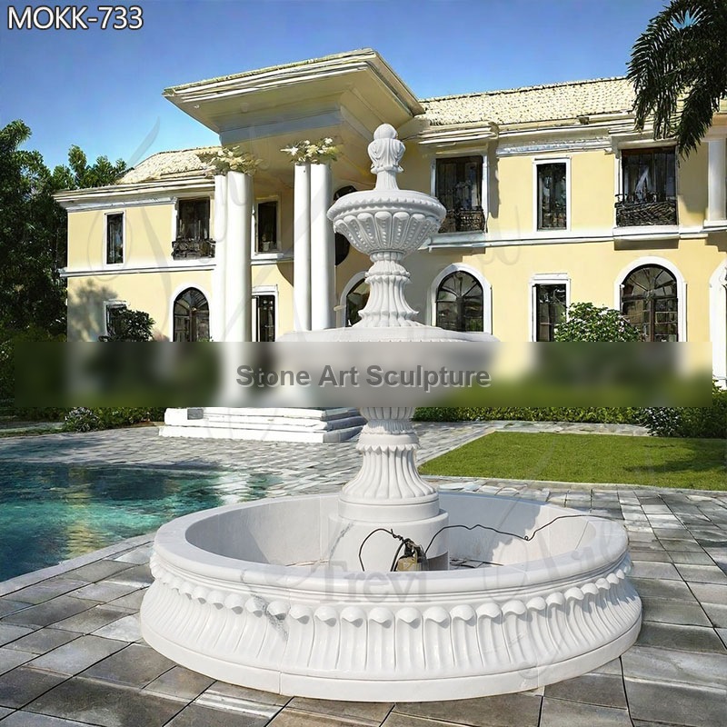 Medium Size Outdoor Marble Fountain Garden Decoration for Sale MOKK-733 detail image