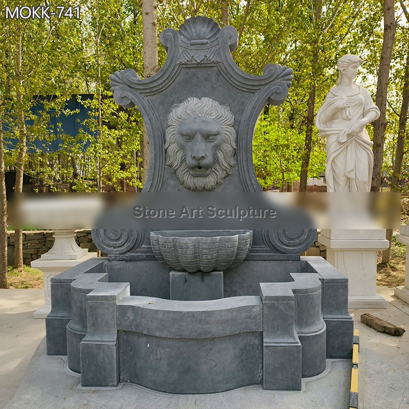Natural Granite Wall Water Fountain with Lion Head