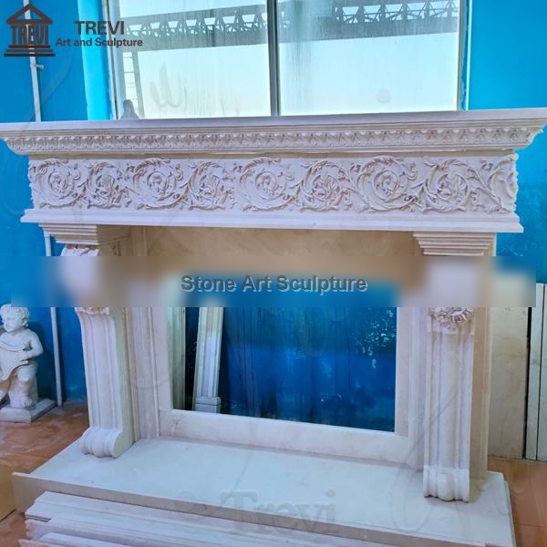 House Decor White Regency Marble Fireplace for Sale MOKK-774