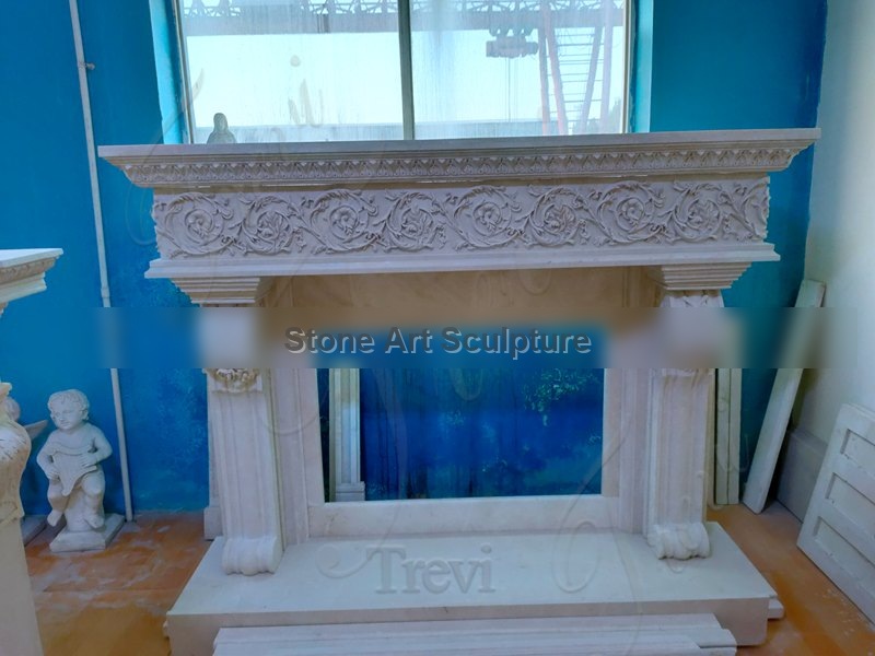House Decor White Regency Marble Fireplace for Sale MOKK-774 detail image