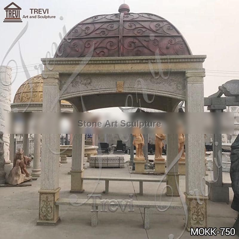 Vintage Style Sandstone Gazebo with Metal Hat for Sale MOKK-750 detail image
