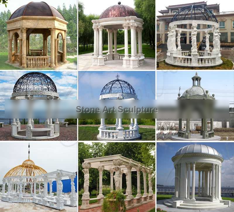 Customized Sandstone Gazebo Garden Decoration China Supplier MOKK-752 detail image