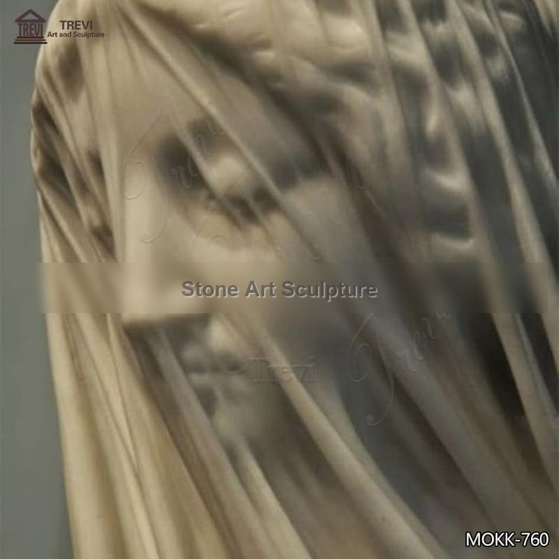 Home Decoration Carrara Marble Virgin Veil Madonna Bust for Sale MOKK-760 detail image