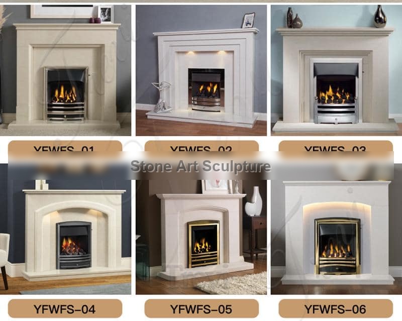 French White Marble Fireplace for Sale China Factory MOKK-773 detail image
