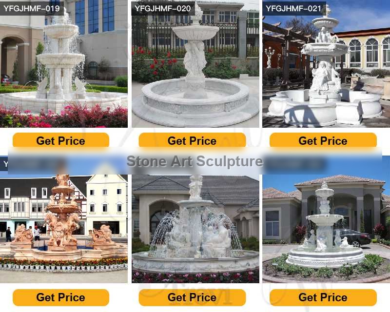 Outdoor Marble Woman Fountain with Lion Manufacturer MOKK-788 detail image
