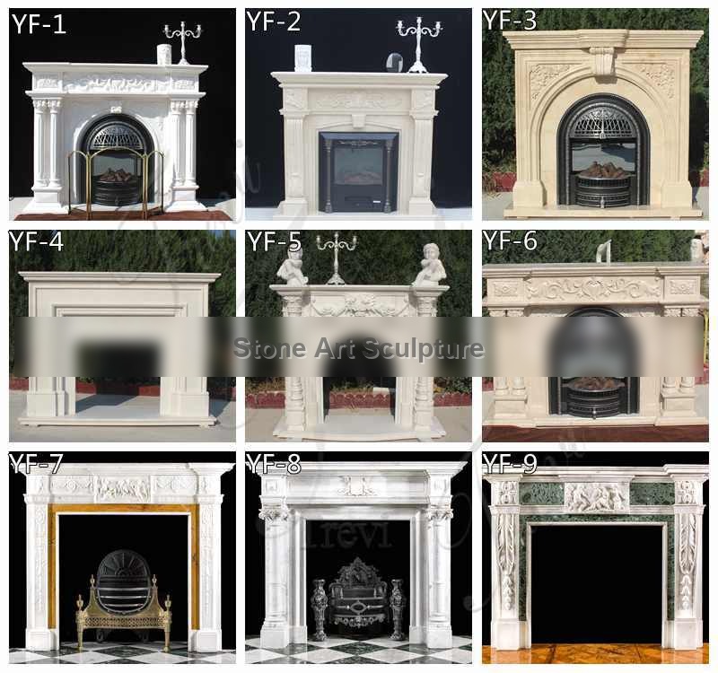 White Marble Fireplace Surround Indoor Decor for Sale MOKK-789 detail image