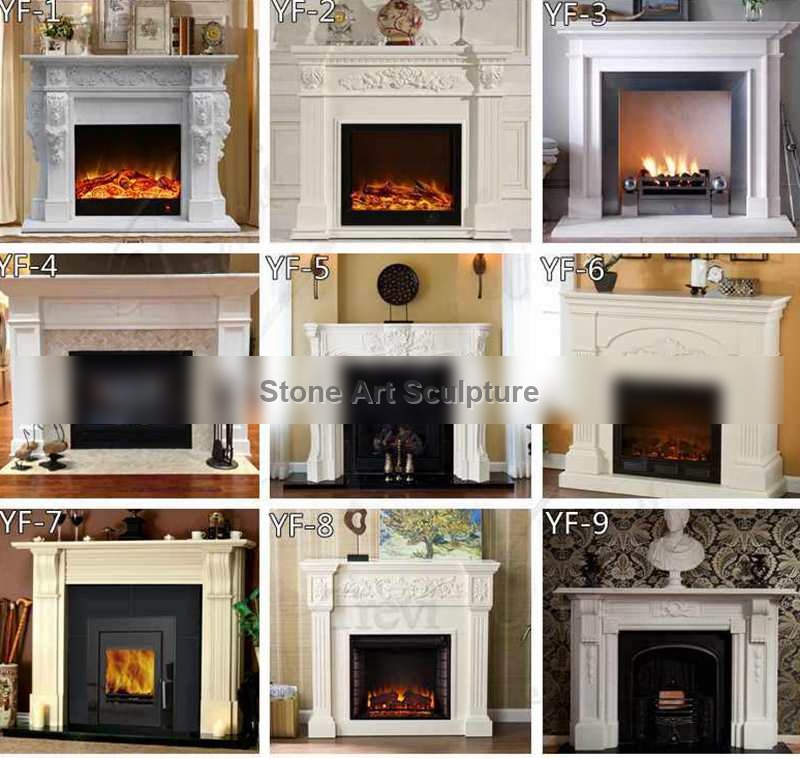 Indoor Modern White Marble Fireplace Facing for Sale MOKK-790 detail image