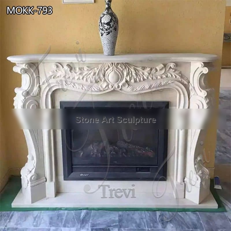Home Decoration French White Marble Fireplace Surround for Sale MOKK-793 detail image