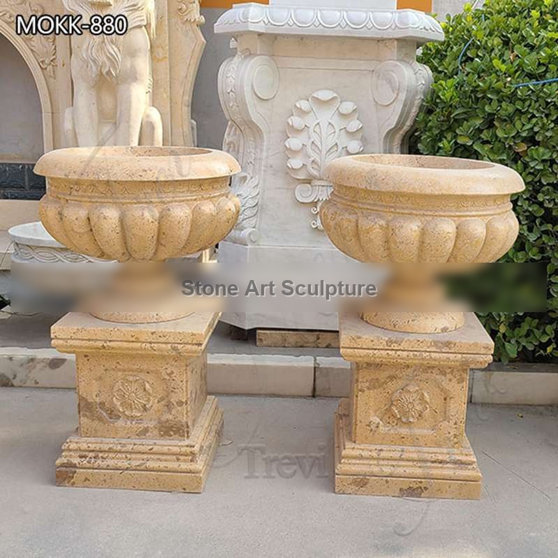Beige Antique Marble Planters Decor Resort Residential for Sale MOKK-800