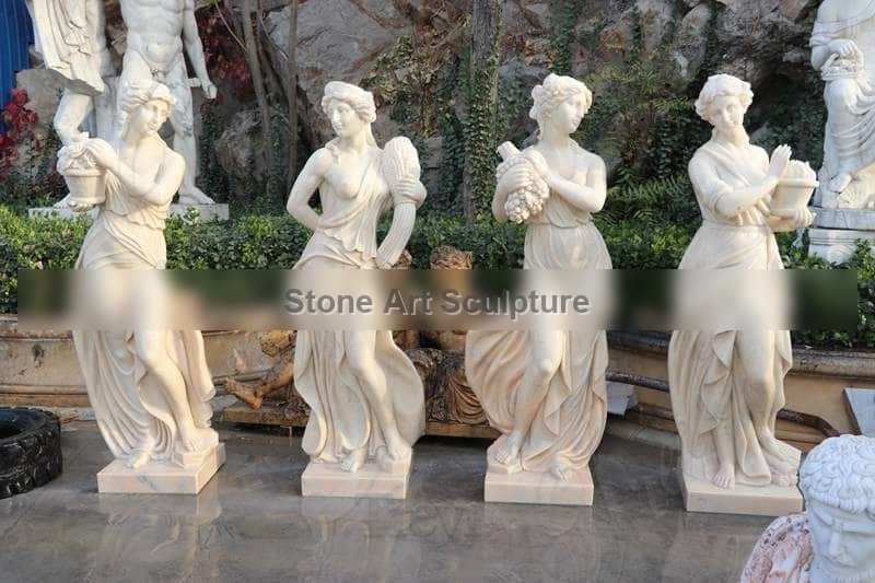 Garden Marble Statues Beige Four Seasons Goddess Sale MOKK-810 detail image