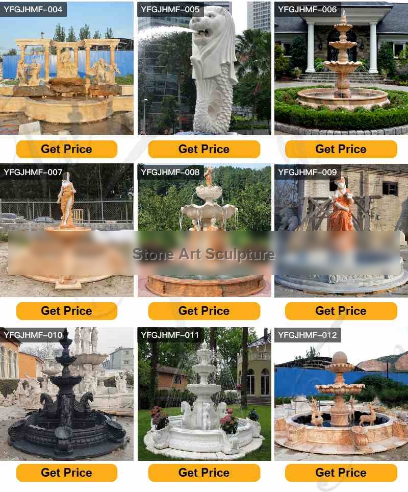 Garden Decoration Beige Marble Fountain for sale MOKK-822 detail image