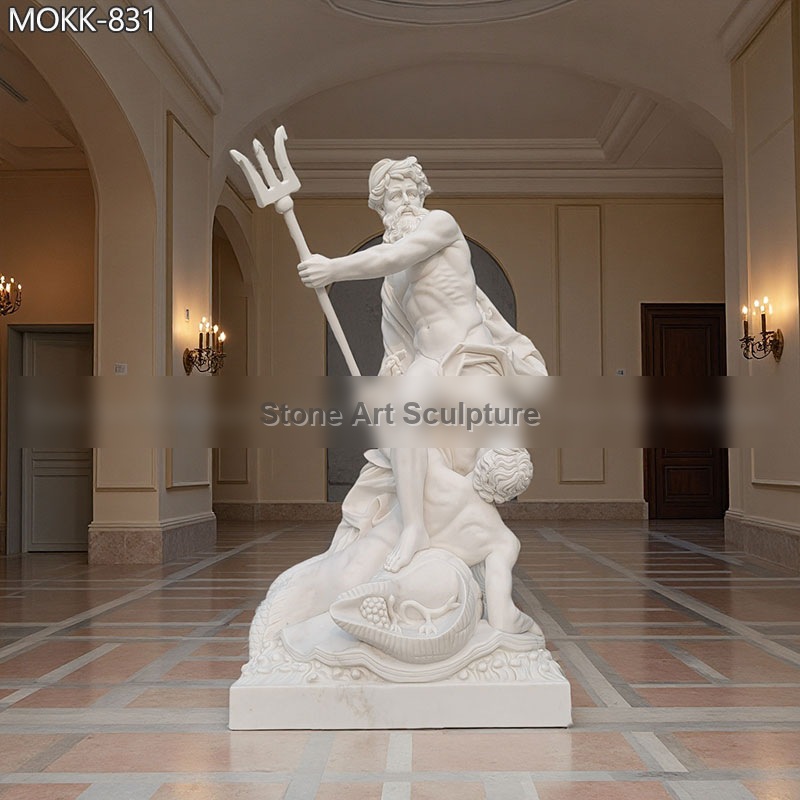 Life Size Poseidon Statue Marble Garden Statue for sale MOKK-831