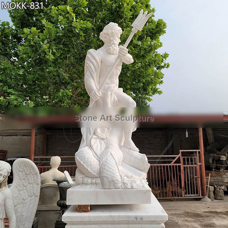 Life Size Poseidon Statue Marble Garden Statue for sale MOKK-831 detail image