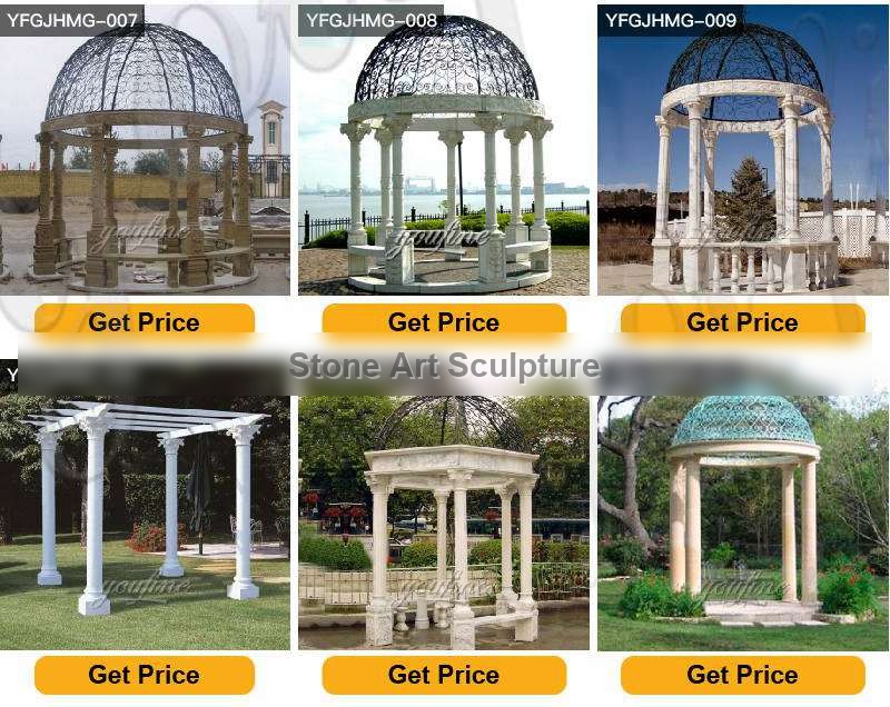 Large Garden Marble Gazebo Outdoor Decoration for Sale MOKK-834 detail image