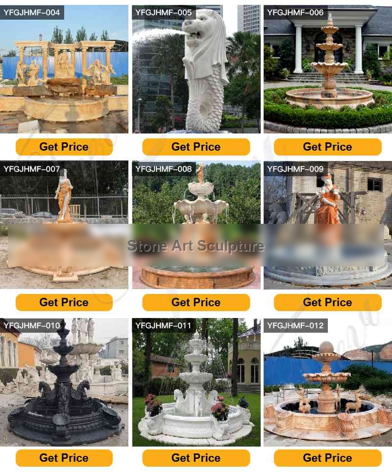 Beige Marble Outdoor Fountain Eagle Statue for Sale MOKK-841 detail image