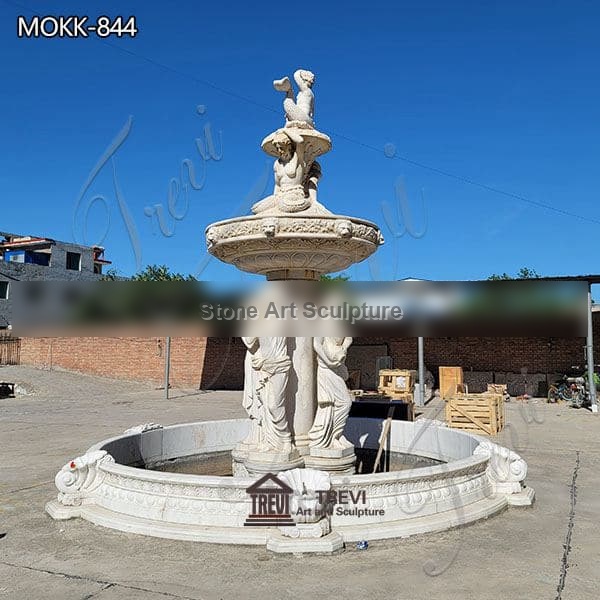 Outdoor Large Marble Woman Fountain China Factory MOKK-844