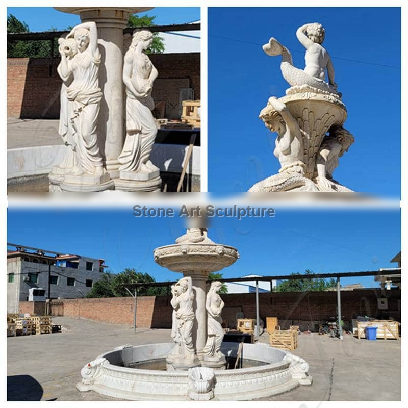 Outdoor Large Marble Woman Fountain China Factory MOKK-844 detail image